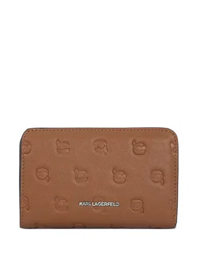 Karl Lagerfeld Ikon Monogram Wallet In Brown
