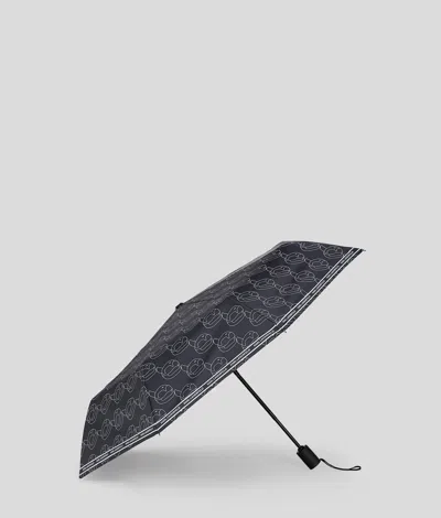 Karl Lagerfeld Ikon Nft All-over Print Umbrella In Black