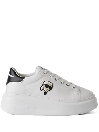 Karl Lagerfeld Ikon Nft Kapri Leather Sneakers In White