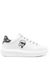 Karl Lagerfeld Woman Sneakers White Size 10 Leather In White