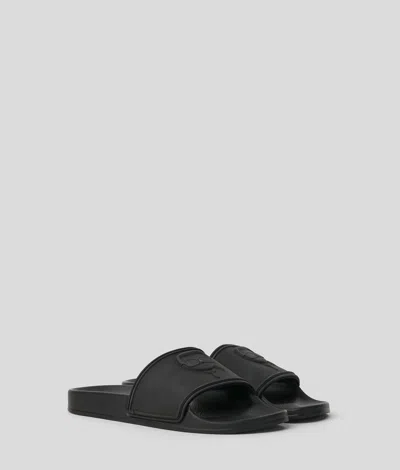 Karl Lagerfeld Ikon Nft Kondo Slippers In Black