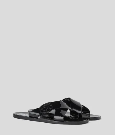 Karl Lagerfeld Ikon Nft Kross Sandals In Black