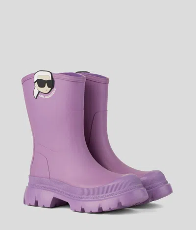 Karl Lagerfeld Ikon Nft Trekka Rain Boots In Purple