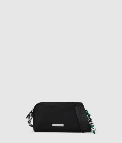 Karl Lagerfeld Ikon Nylon Slim Camera Bag In Black