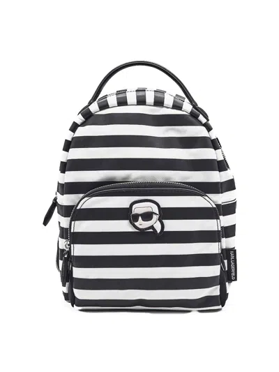 Karl Lagerfeld Ikon Nylon Small Backpack In White