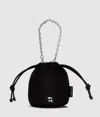 Karl Lagerfeld Ikon Nylon Small Bucket Bag In Black