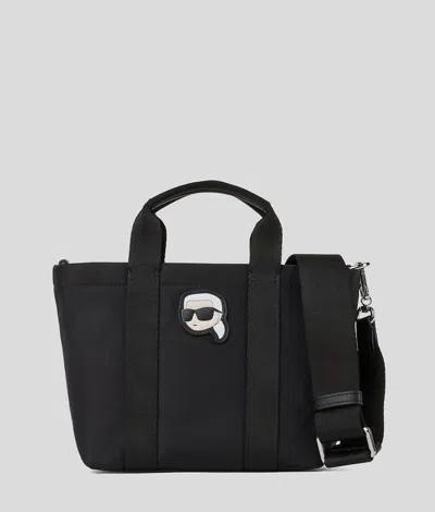 Karl Lagerfeld Ikon Nylon Small Tote Bag In Black