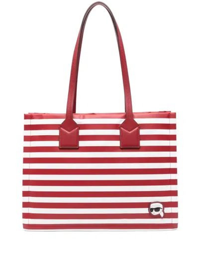 Karl Lagerfeld Ikon Nylon Square Tote In White
