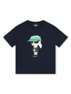 Karl Lagerfeld Ikonik Organic Cotton T-shirt In Blue