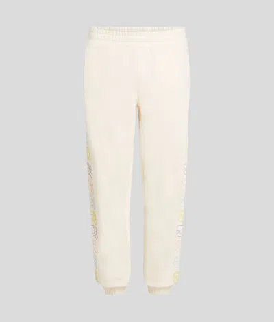 Karl Lagerfeld Ikon Outline Sweatpants In White