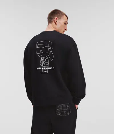 Karl Lagerfeld Ikon Outline Sweatshirt In Black
