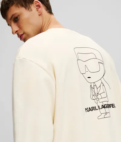 Karl Lagerfeld Ikon Outline Sweatshirt In White