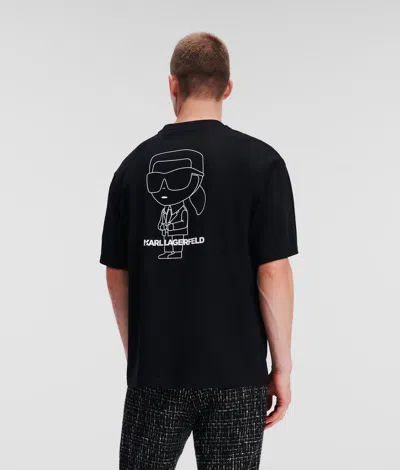 Karl Lagerfeld Ikon Outline T-shirt In Black