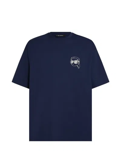 Karl Lagerfeld Ikon Oversized T-shirt In Blue