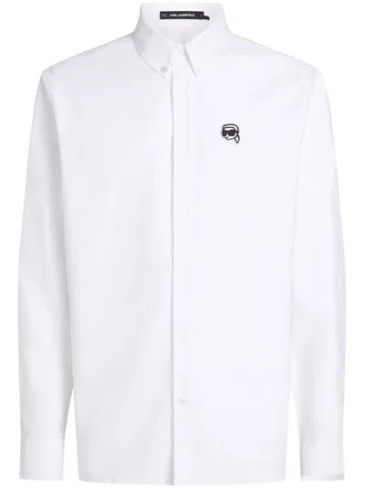 Karl Lagerfeld Ikon Oxford Shirt In White