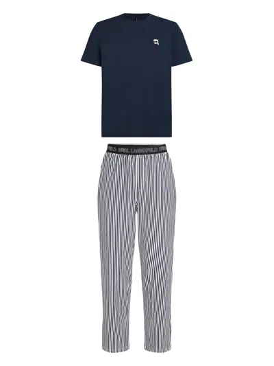 Karl Lagerfeld Ikon Pajama Set In Blue
