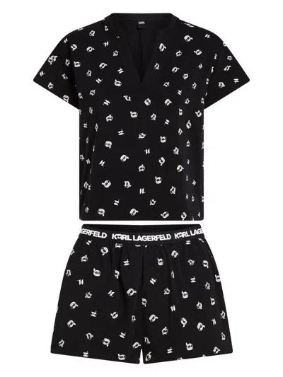 Karl Lagerfeld Ikon Pyjama Shorts Set In R60