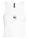 Karl Lagerfeld Round Neck Sleeveless Pajamas In 白色
