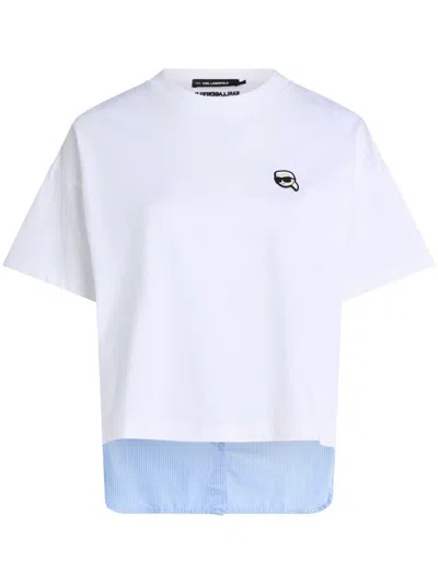 Karl Lagerfeld Ikon Panelled T-shirt In White