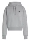Karl Lagerfeld Ikon-patch Cropped Hoodie In Grey
