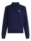 Karl Lagerfeld Ikon-patch Polo Sweatshirt In Brown