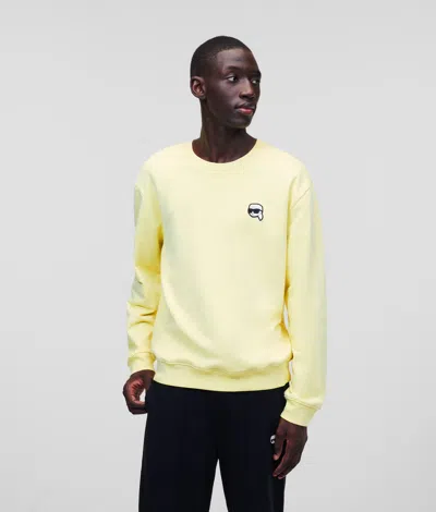Karl Lagerfeld Ikon Patch Sweatshirt In Yellow