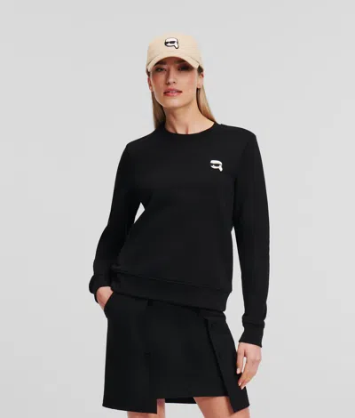 Karl Lagerfeld Ikon Patch Sweatshirt In Black