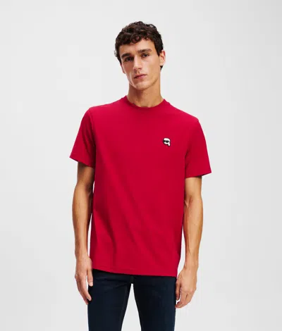 Karl Lagerfeld Ikon Patch T-shirt In Red