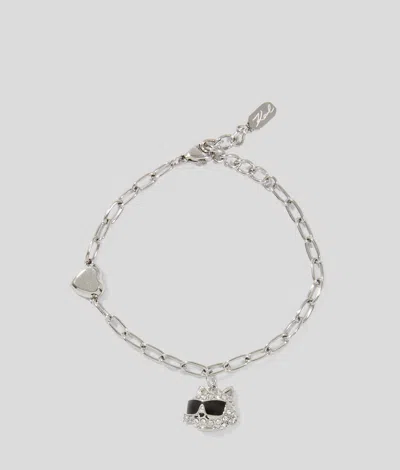 Karl Lagerfeld Ikon Pavé Choupette Charm Bracelet