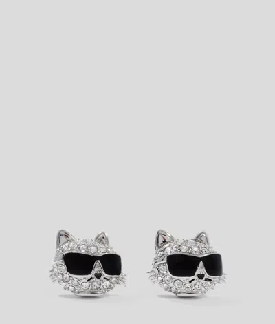 Karl Lagerfeld Ikon Pavé Choupette Charm Earrings
