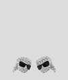 Karl Lagerfeld Ikon Pavé Karl Charm Earrings In Silver