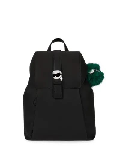 Karl Lagerfeld Ikon Pebble Backpack In Black