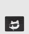 Karl Lagerfeld Ikon Pebble Choupette Cardholder In Black