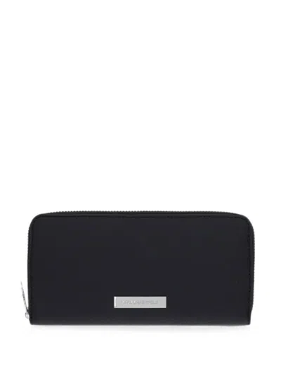 Karl Lagerfeld Ikon Pebble Continental Wallet In Orange