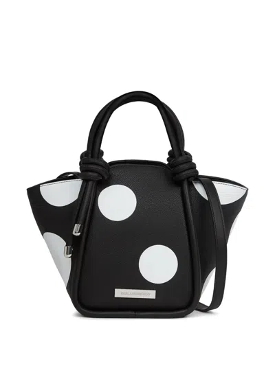 Karl Lagerfeld Ikon Pebble Knots Tote Bag In Black