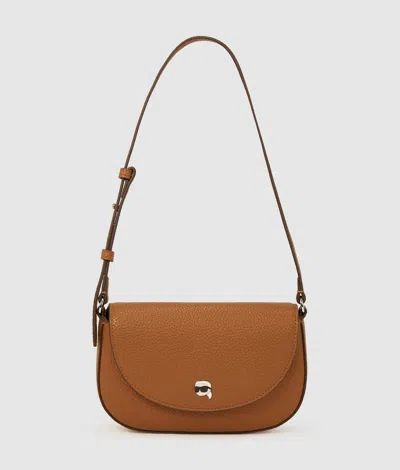 Karl Lagerfeld Ikon Pebble Pouch In Brown