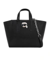 Karl Lagerfeld Ikon Pebbled Tote Bag In Black