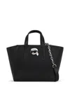 Karl Lagerfeld Ikon Pebbled Tote Bag In Black