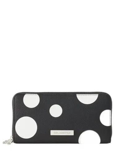 Karl Lagerfeld Ikon Pebble-grain Continental Wallet In Multi