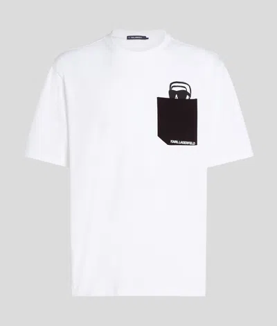 KARL LAGERFELD IKON PEEK-A-BOO POCKET T-SHIRT