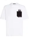 Karl Lagerfeld Ikon Peek-a-boo Pocket T-shirt In White