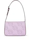 Karl Lagerfeld Ikonik Perforated Leather Shoulder Bag In Pink