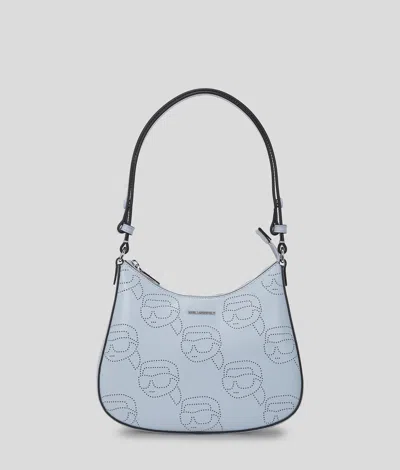 Karl Lagerfeld Ikon Perforated Shoulder Bag In Blue