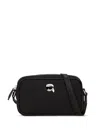 Karl Lagerfeld Ikon Pin Leather Camera Bag In Black