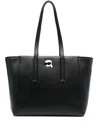 Karl Lagerfeld Ikonik Pin Leather Tote Bag In Black
