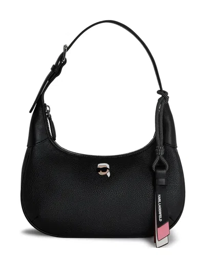 Karl Lagerfeld Ikon Pin Slouchy Shoulder Bag In Black