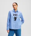 Karl Lagerfeld Ikon Pinstripe Shirt In Blue