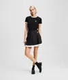 Karl Lagerfeld Ikon Pleated Mini Skirt In Black