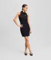 Karl Lagerfeld Ikon Polo Dress In Black
