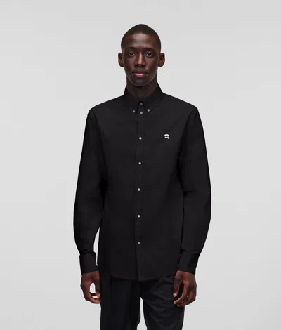 Karl Lagerfeld Ikonik 2.0 Cotton Shirt In Black